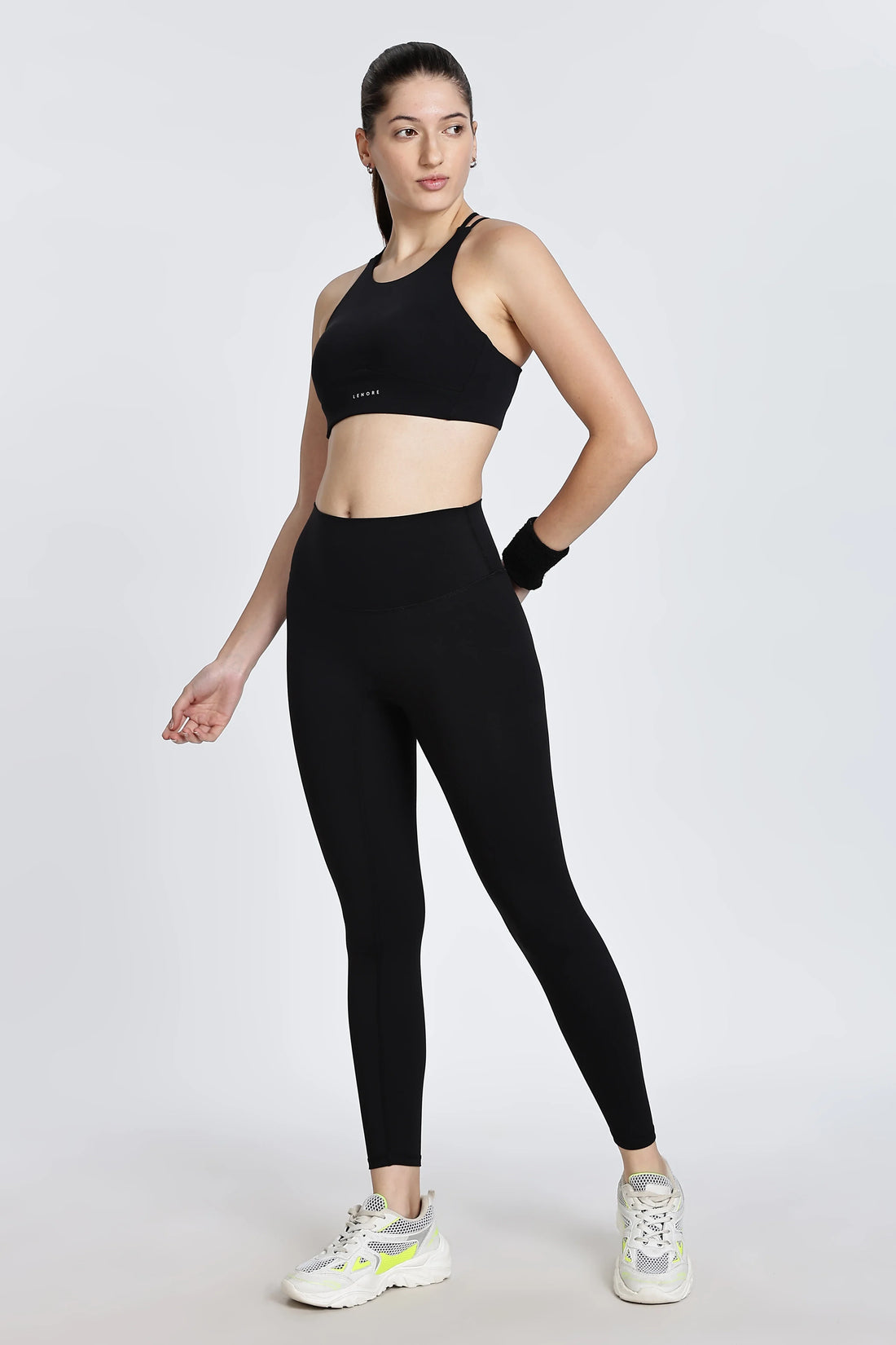 Black High Neck Sports Bra